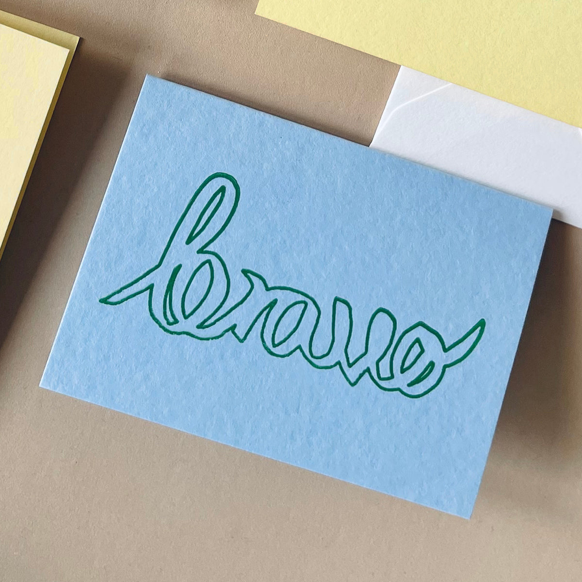 Bravo Hand Printed Card