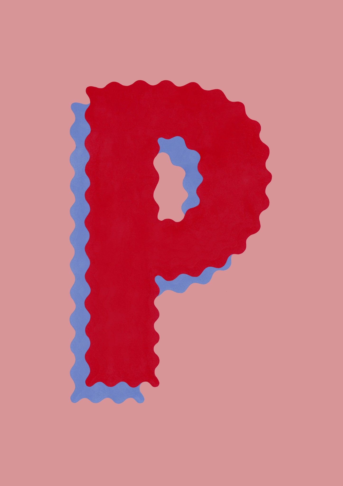 Framed Pink Letter P Print