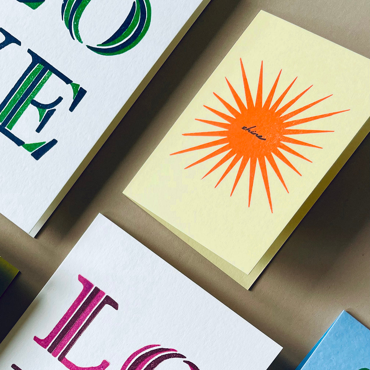 Sun Hand Printed Card