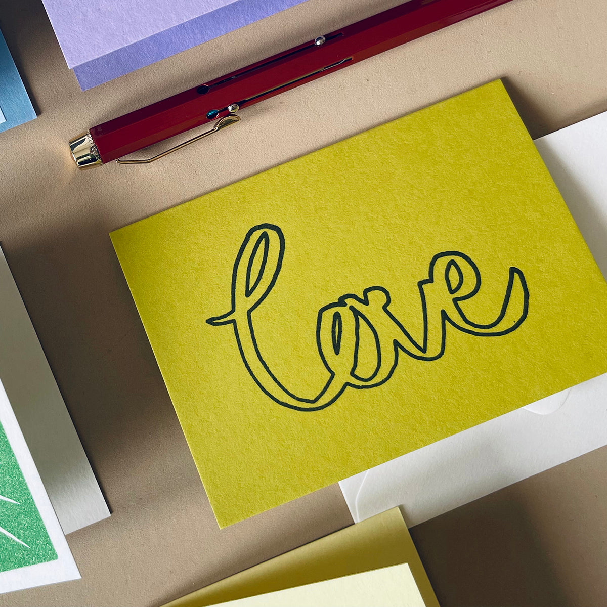 Love Hand Printed Card