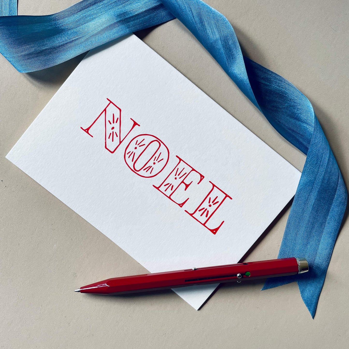 Noel Hand Printed Christmas Card