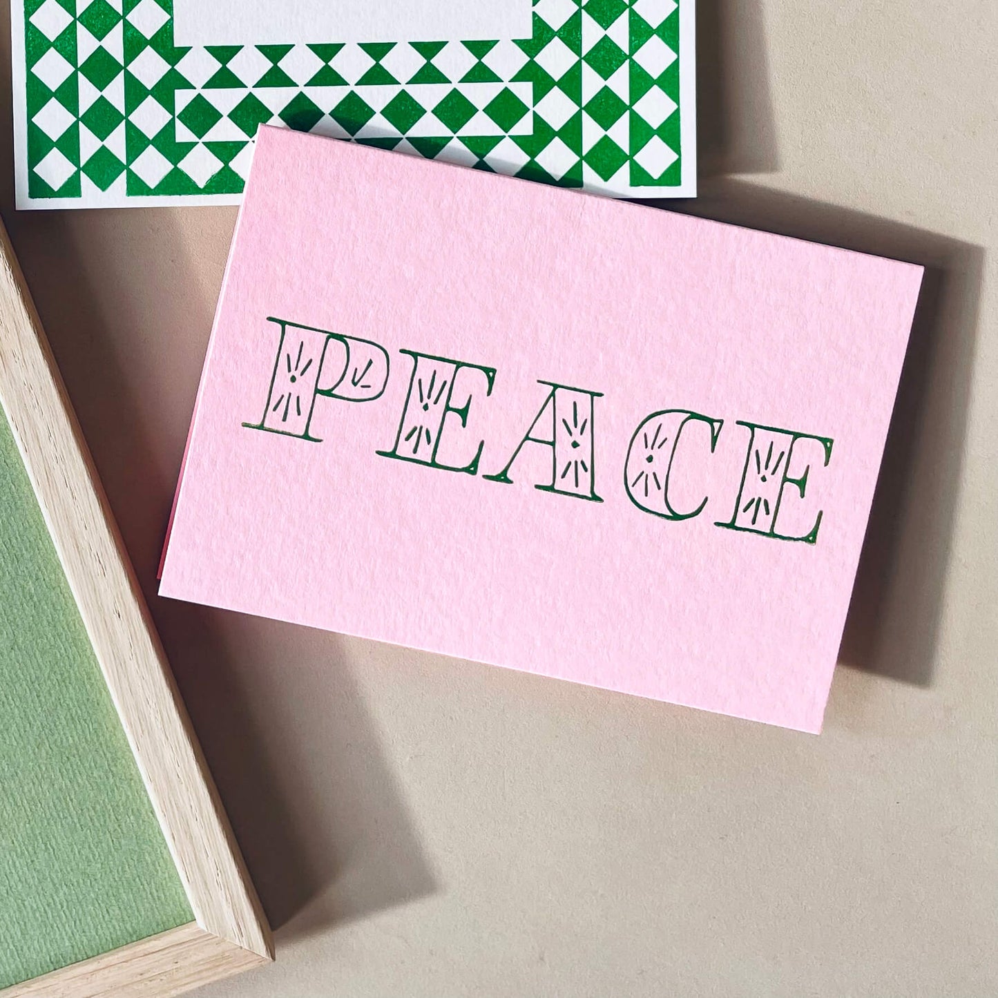 Peace Hand Printed Christmas Card