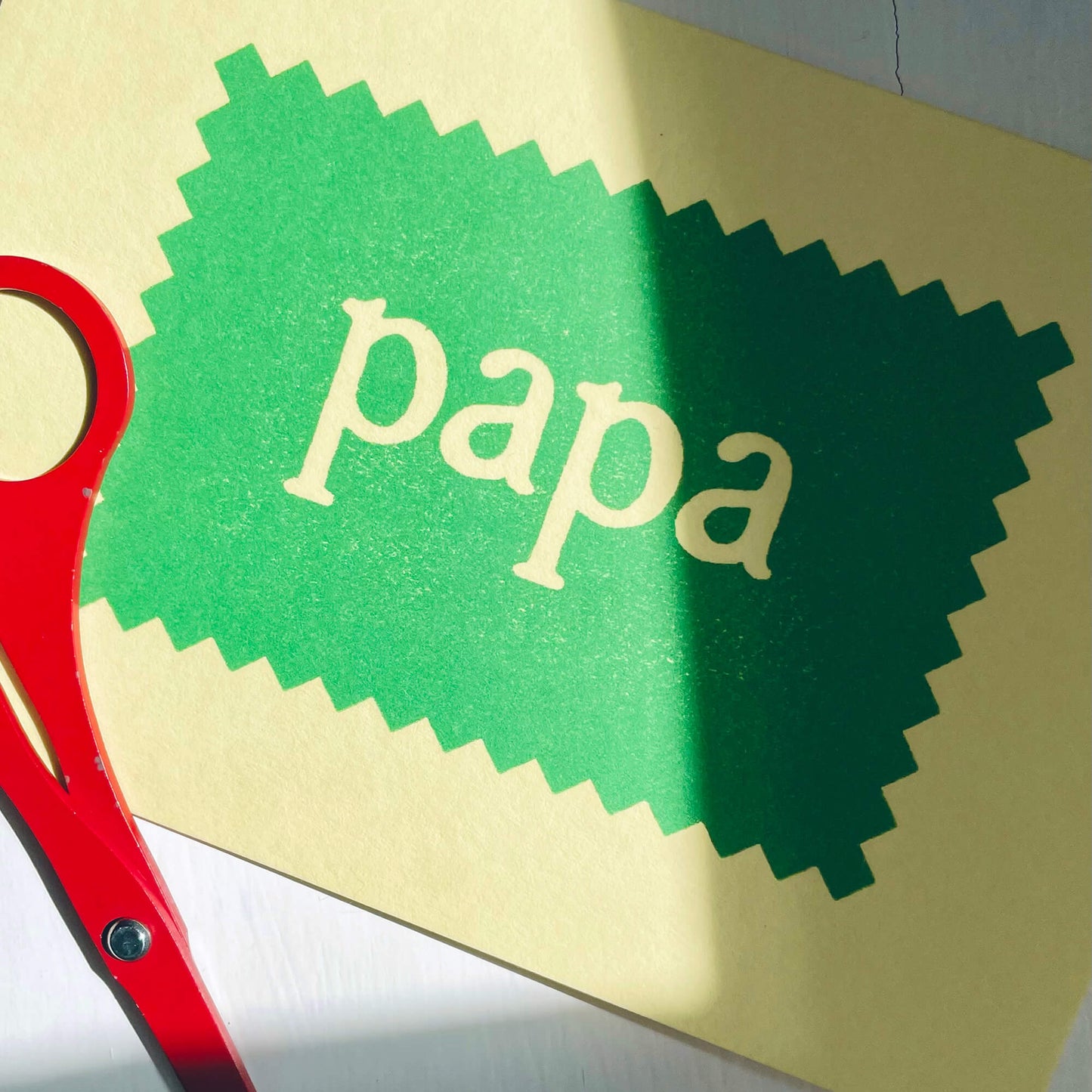 Papa Hand Printed Card