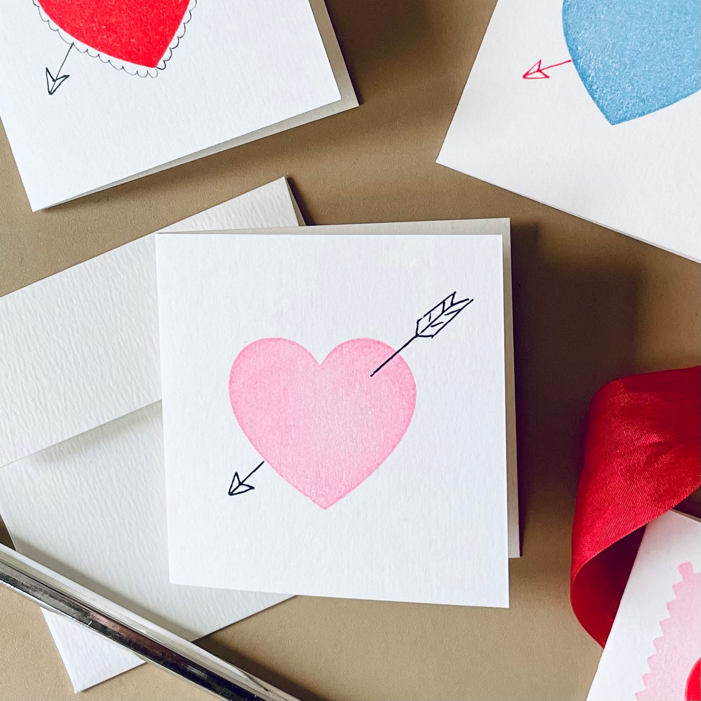 Miniature Pink Heart Card