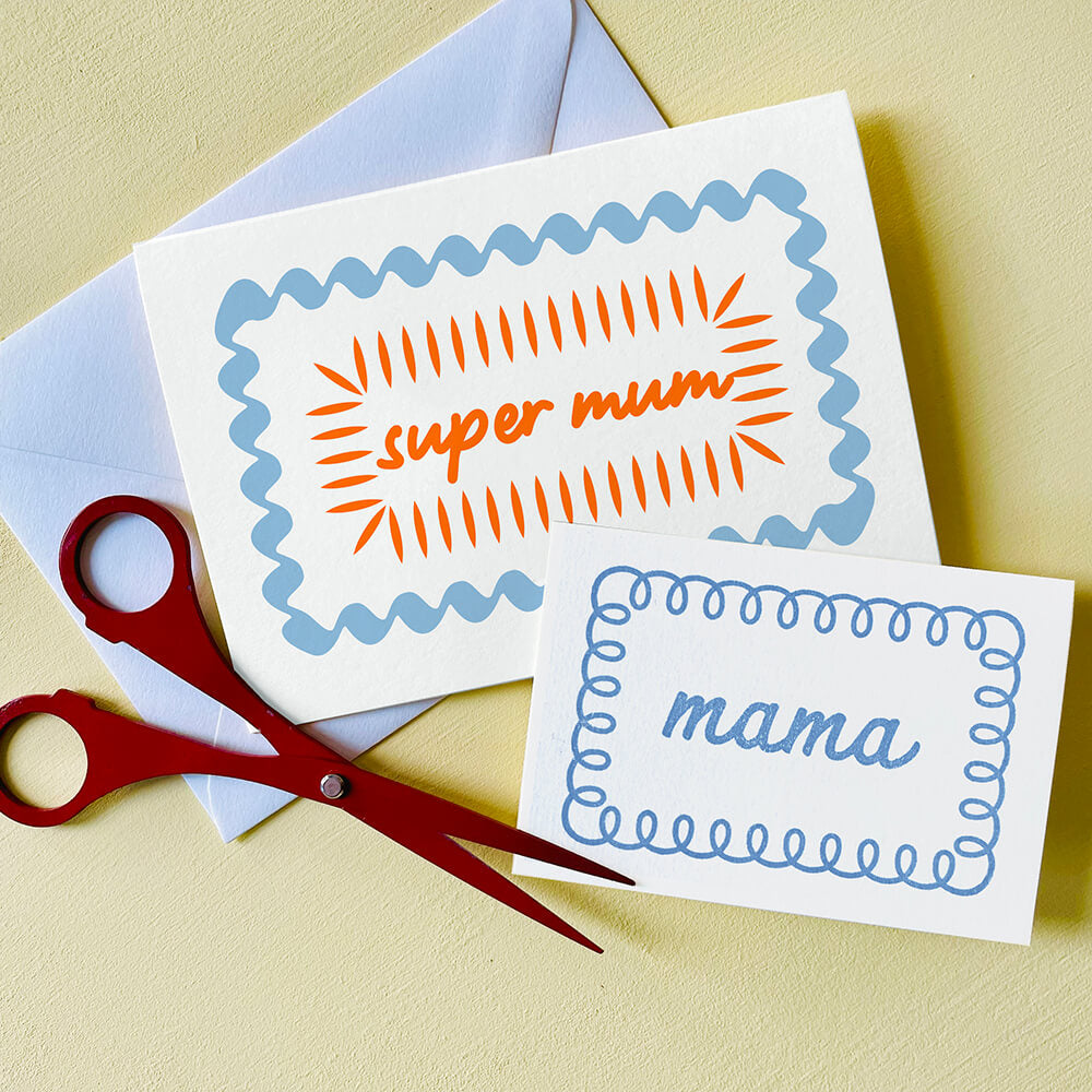 Super Mum Hand Printed Card