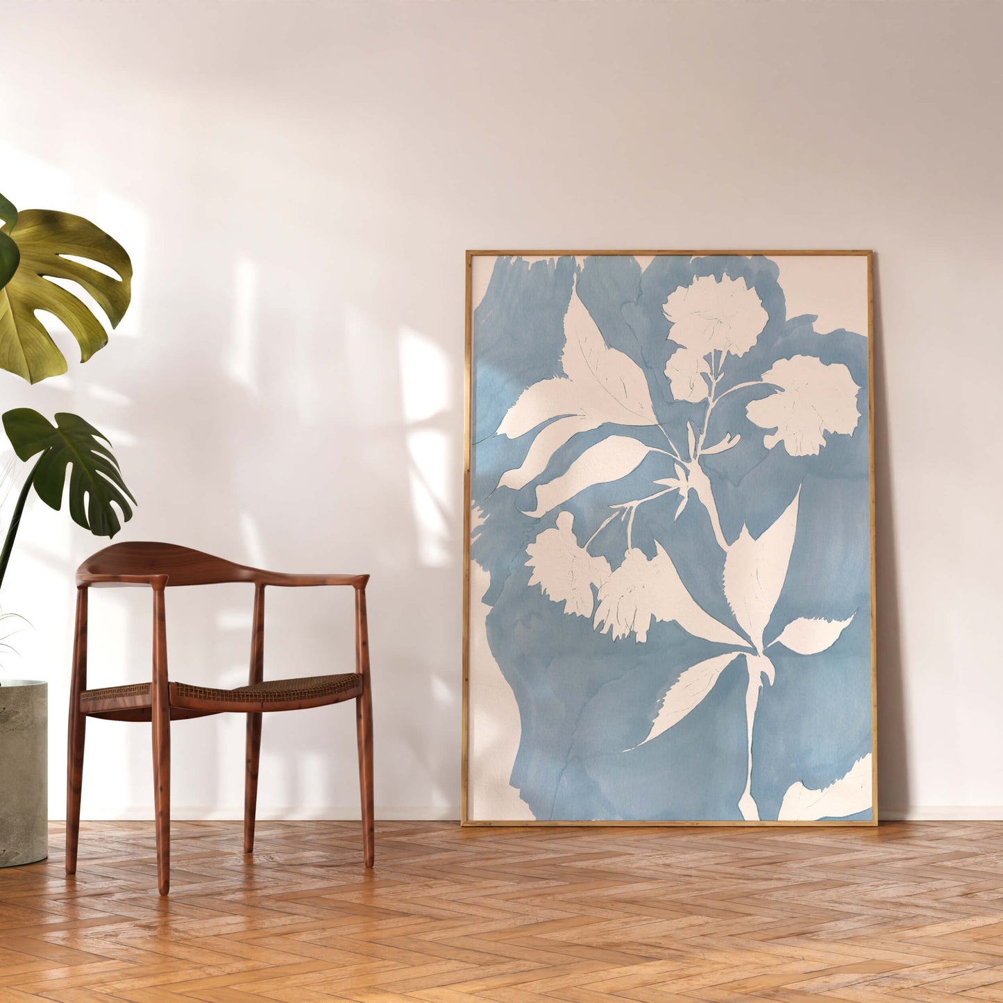BLOSSOM DUSKY BLUE WALL ART PRINT