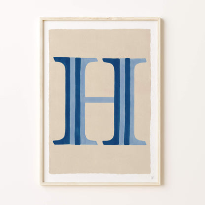 CUSTOM HUMBUG STRIPE LETTER WALL ART PRINT