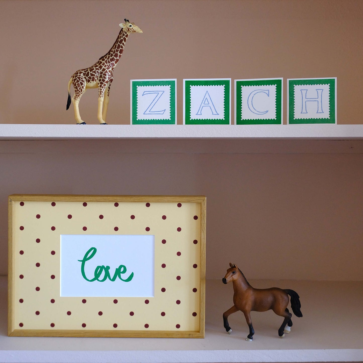 Hand Printed Name Card Decoration
