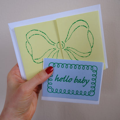 Bow Hand Printed Card