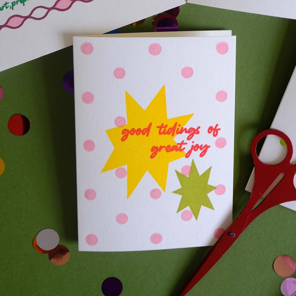 Good Tidings Polka Dot Christmas Card