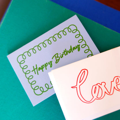 Birthday Frill Hand Printed Card
