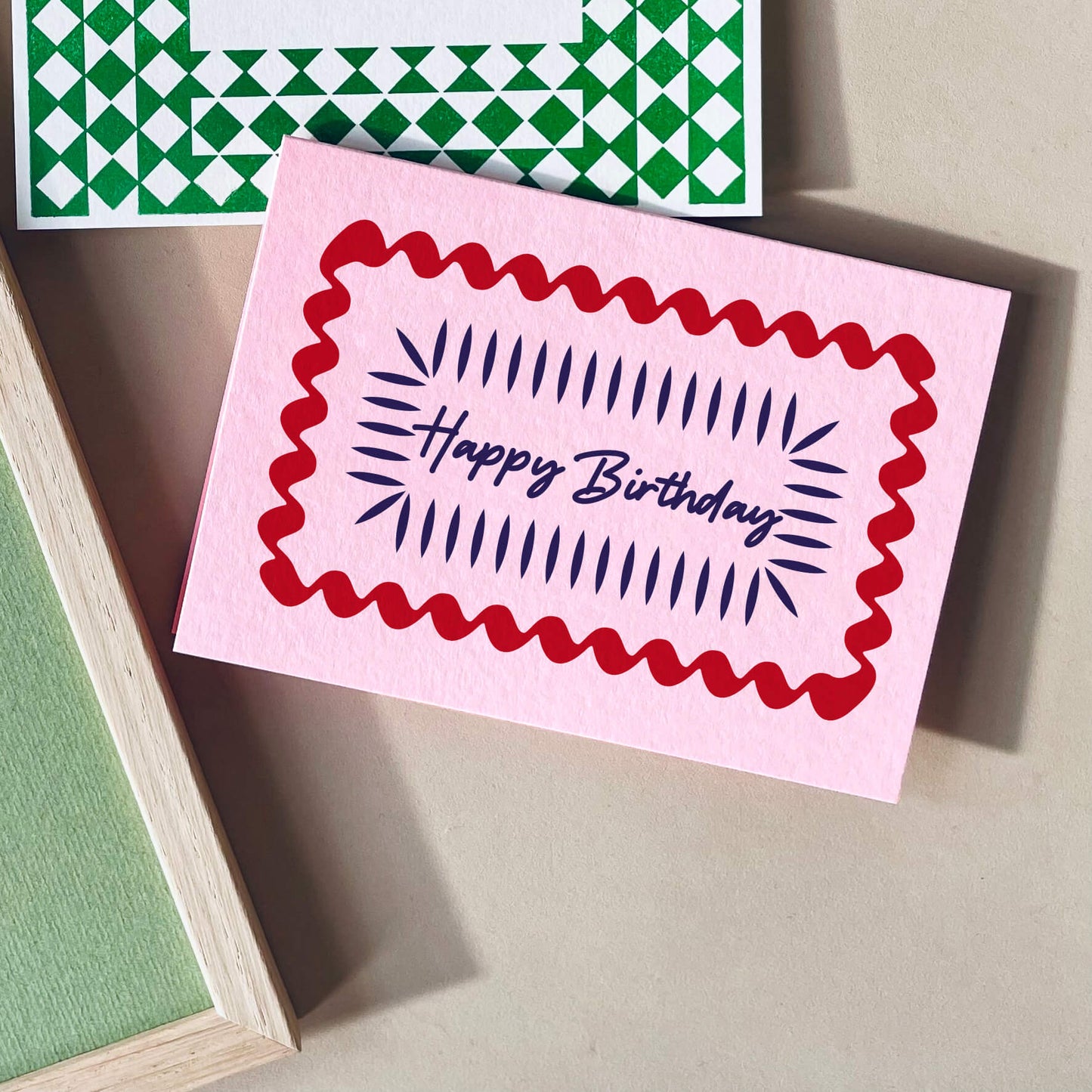 Happy Birthday Hand Printed Card