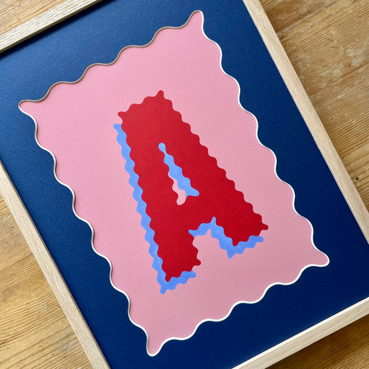 Framed Pink Letter P Print