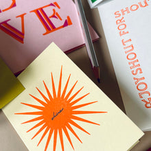 Load image into Gallery viewer, Sun Hand Printed Card
