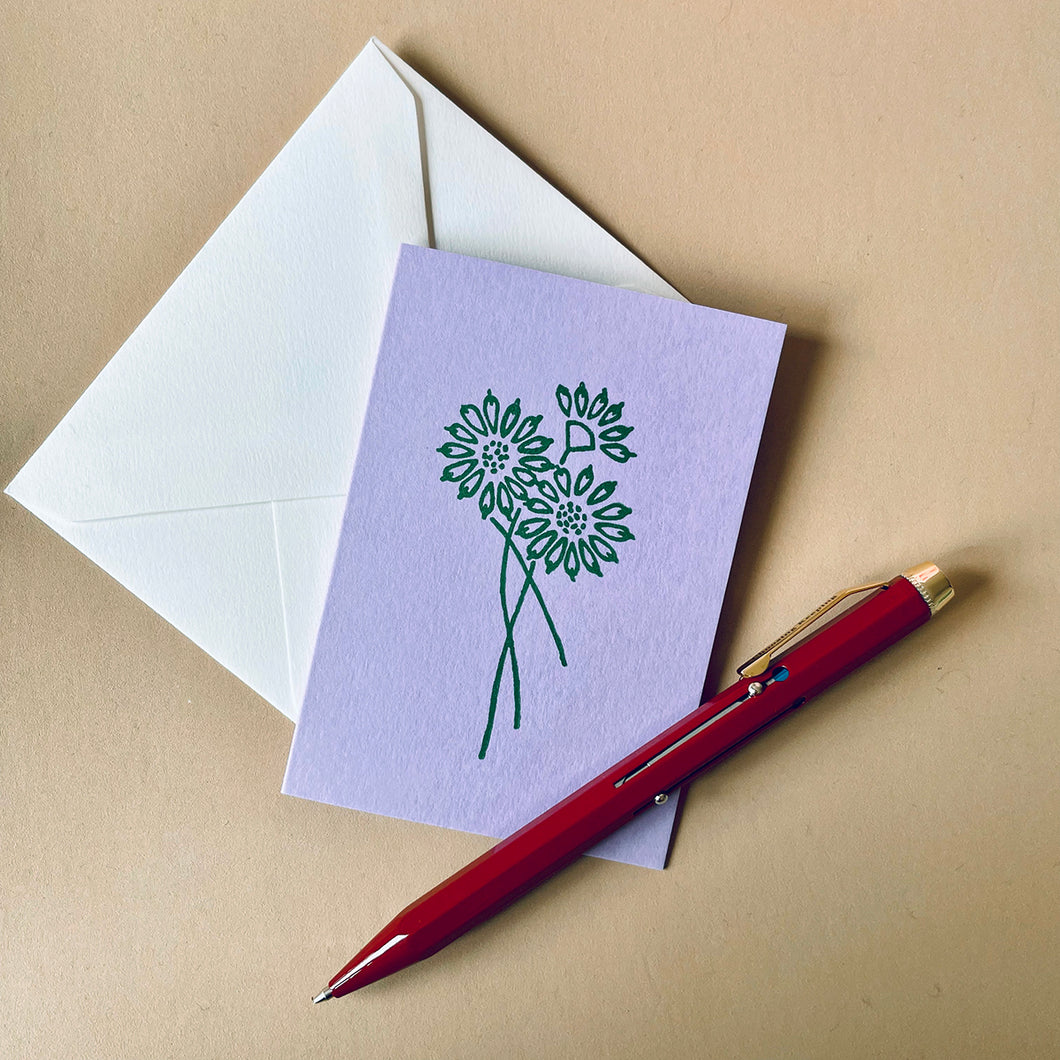 Daisy Hand Printed Card