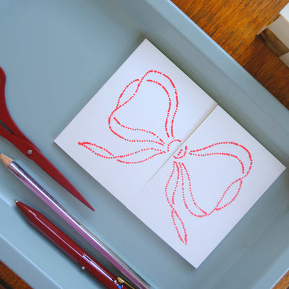 Bow Hand Printed Card