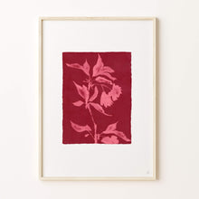 Load image into Gallery viewer, BOTANICAL SILHOUETTE BORDEAUX RED WALL ART PRINT
