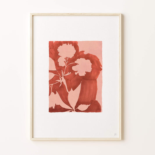 BOTANICAL SILHOUETTE PINK COPPER WALL ART PRINT