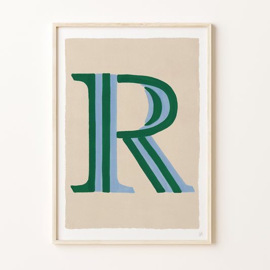 Stripe Letter R A4 Print