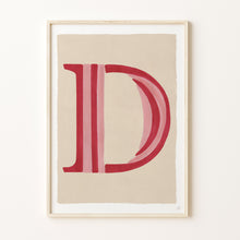 Load image into Gallery viewer, CUSTOM HUMBUG STRIPE LETTER WALL ART PRINT

