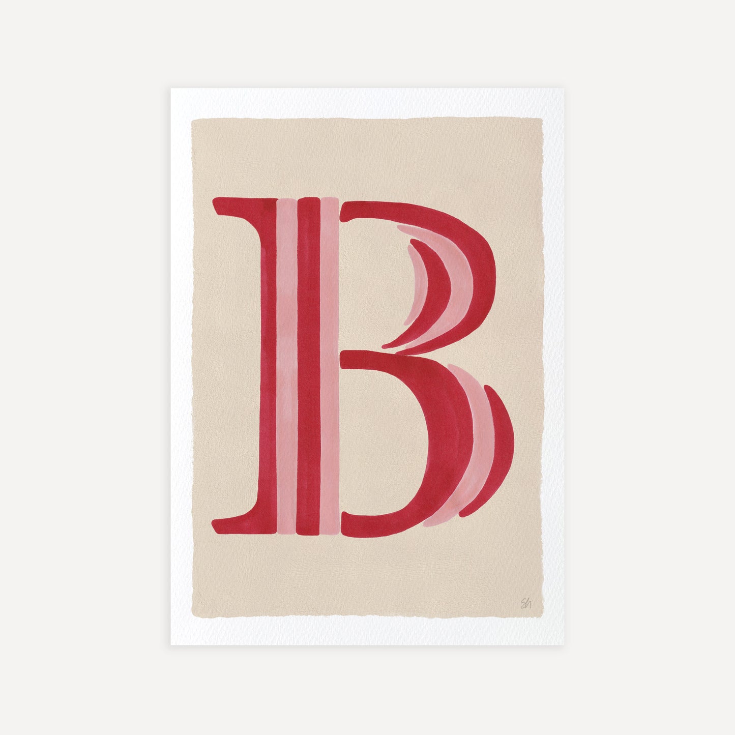 Stripe Letter B A4 Print