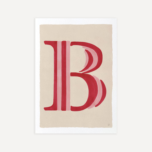 Stripe Letter B A4 Print