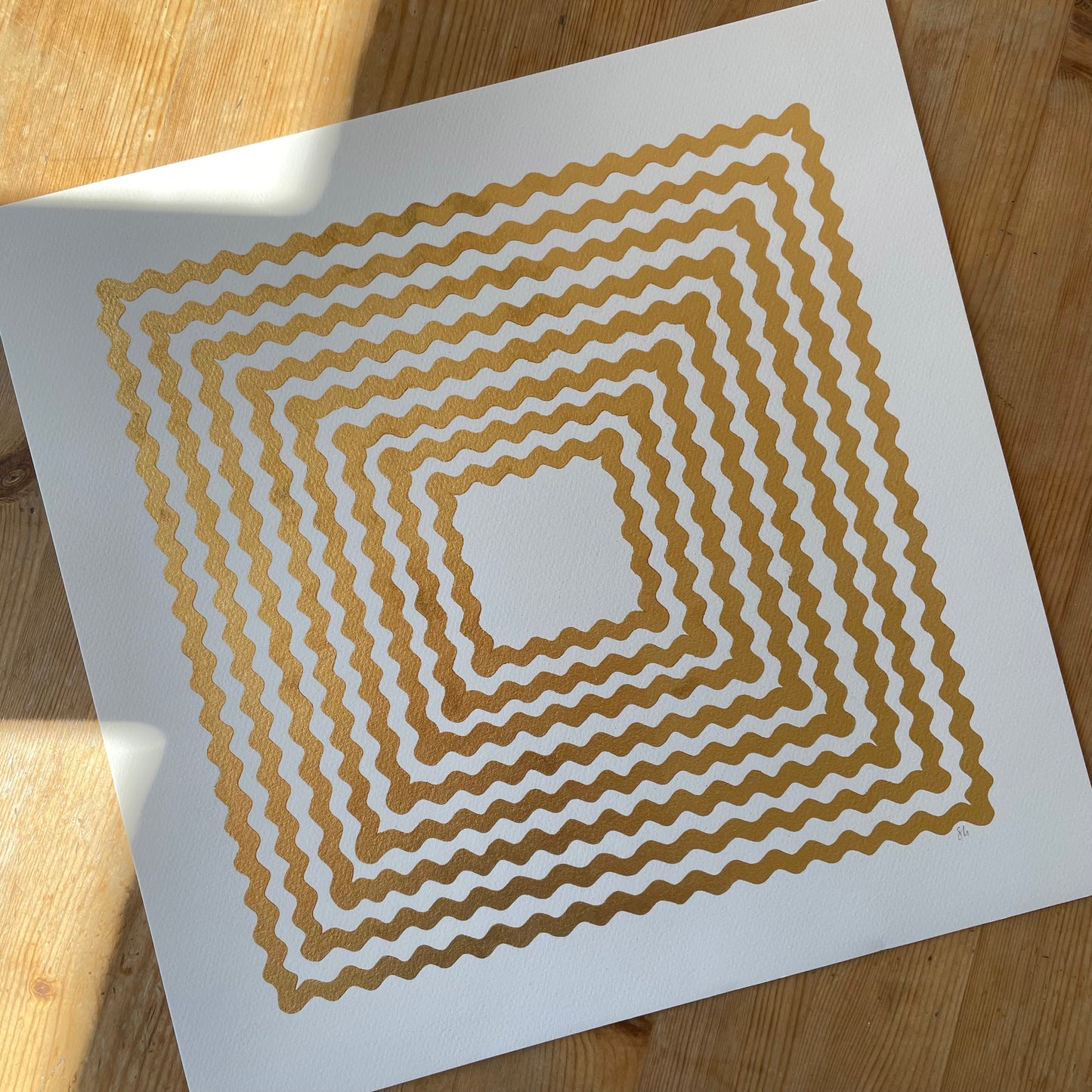 Gold Leaf Ric Rac 40cm Print (Second)
